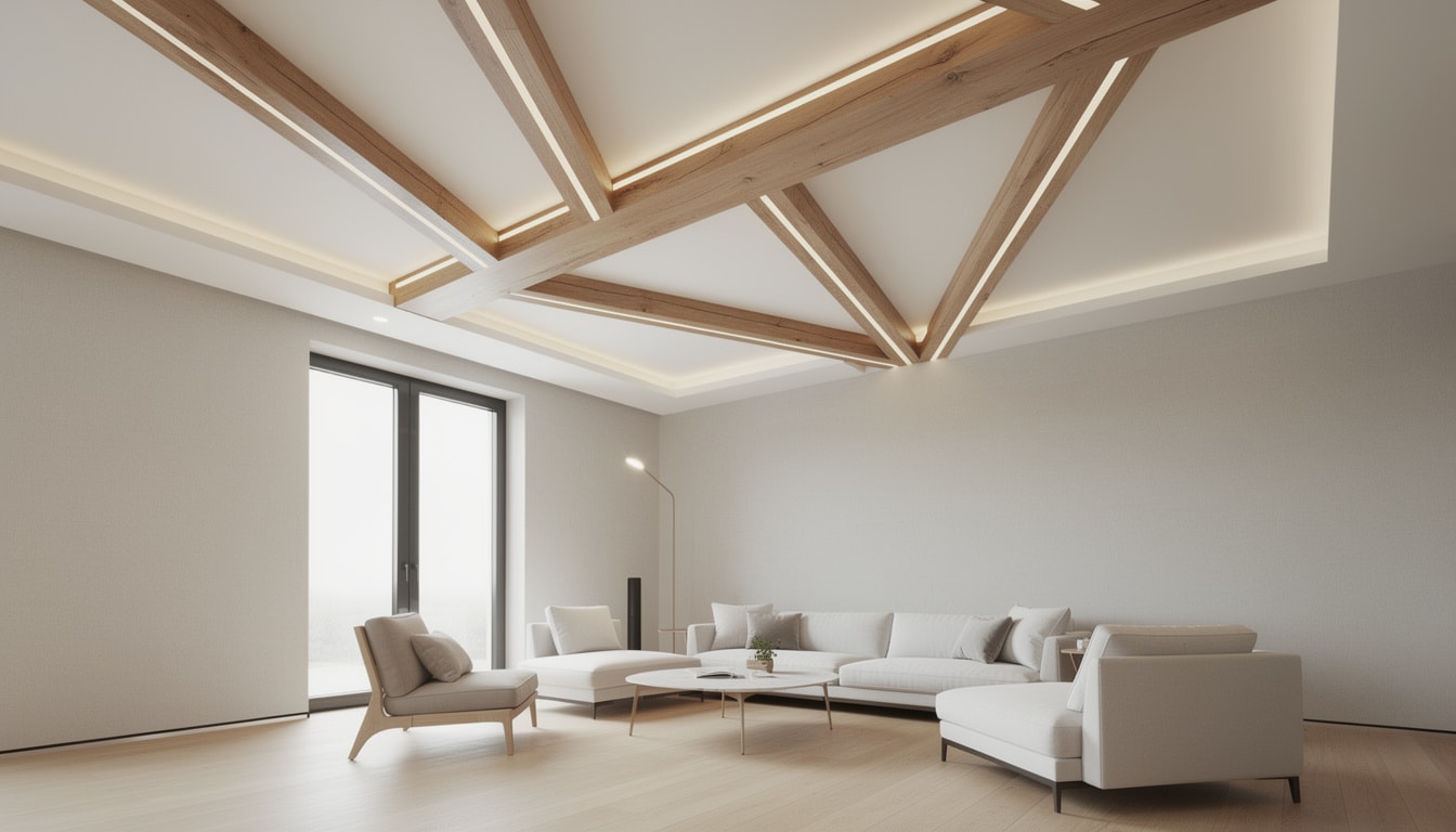 découvrez comment habiller le plafond entre les poutres avec une astuce moderne pour transformer entièrement l'ambiance de votre intérieur.